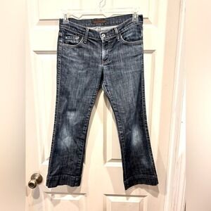 James Jeans Dry Aged Denim Women 27 Dark Wash Bootcut Kick Crop Made in USAUSA
